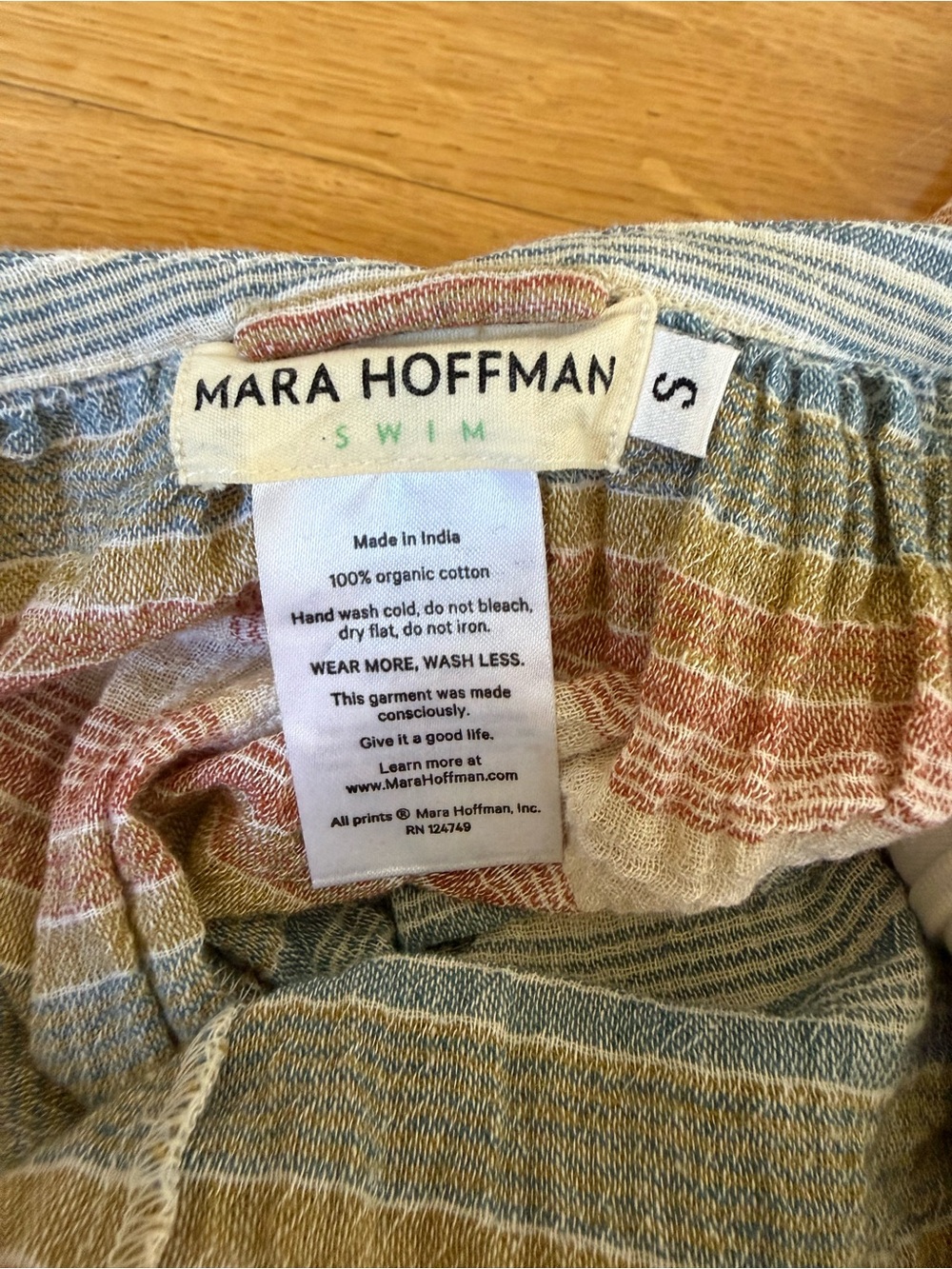 Mara Hoffman Swim Organic Cotton Gauze Striped Wide Leg Jumpsuit Tie Strap S - Picture 4 of 11